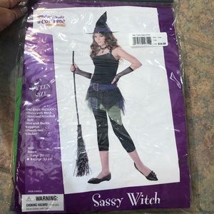 Sassy Witch Youth Costume Size Large 10-12 Purple
